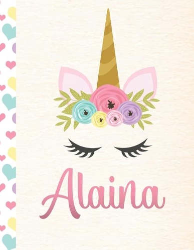 Alaina: 2020. Personalized Weekly Unicorn Planner For Girls. 8.5x11 Week Per Page 2020 Planner/Diary With Pink Name