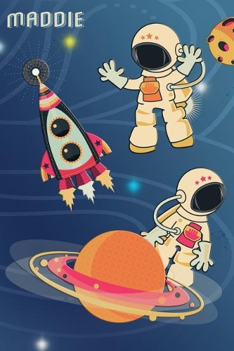 Space Notebook for Maddie: Wide Ruled Composition Book Diary Lined Journal