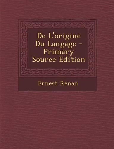 de L'Origine Du Langage