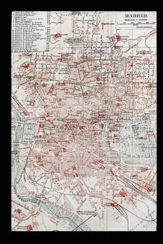 Old Map of Madrid Spain from Early 20th Century Journal: 150 Page Lined Notebook/Diary