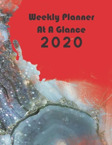 Weekly Planner At A Glance 2020: Dated Calendar With to Do list, Priority Scheduler, Red Marble Pattern
