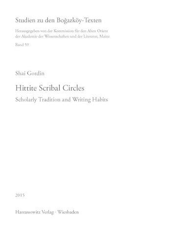 Hittite Scribal Circles