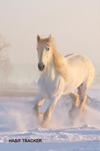 Habit Tracker: Beautiful White Horse Productivity Bullet Dot Grid Journal & Planner 5 Years Monthly Habit Tracker, Small Travel Notebook