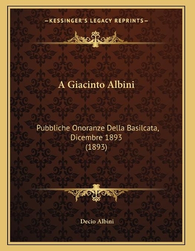 A Giacinto Albini