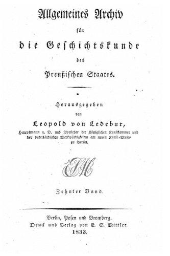 Allgemeines Archiv für die Geschichtskunde des preussischen Staates