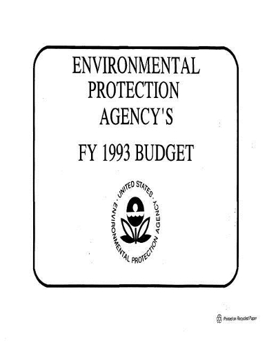 Environmental Protection Agency's Fy 1993 Budget