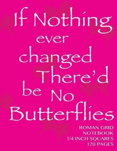 Roman Grid Notebook 1/4 inch squares 120 pages: If Nothing Changes Notebook with pink cover, squared notebook, roman grid of quarter inch squares, perfect bound, ideal for writing, math sums, dood