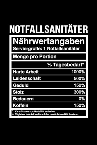Notfallsanitäter Nährwertangaben Notizbuch