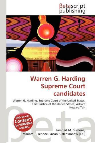 Warren G. Harding Supreme Court Candidates: (English)