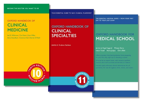 Oxford Handbook of Clinical Medicine, Oxford Handbook of Clinical Specialties, and Oxford Handbook for Medical School Pack: (Oxford Medical Handbooks)