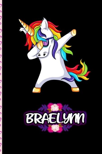 Braelynn - Dabbing Unicorn personalized named Notebook