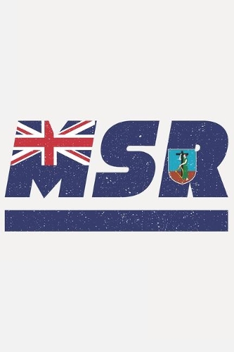 Msr: Monteserrat notebook with lined 120 pages in white. College ruled memo book with the monteserrat flag