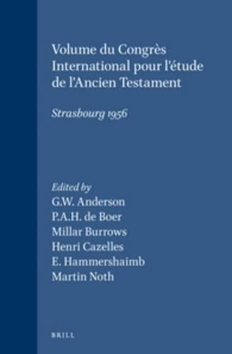 Volume du Congrès International pour l'étude de l'Ancien Testament, Strasbourg 1956