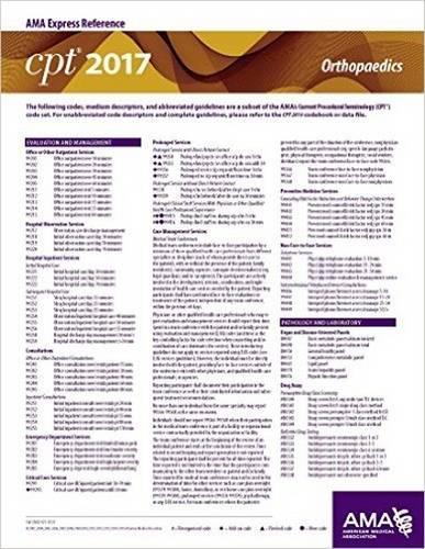 CPT 2017 Express Reference Coding Card: Orthopaedics: (CPT 2017 Express Reference Coding Cards)