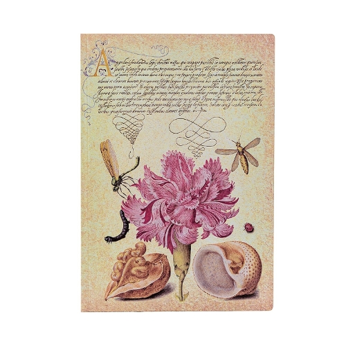 Pink Carnation (Mira Botanica) Midi Unlined Softcover Flexi Journal (Elastic Band Closure)
