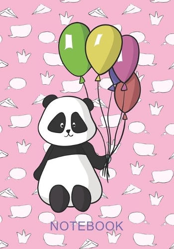 Notebook: Cute Panda Birthday Balloons Notebook for Doodling. Gift for Girls