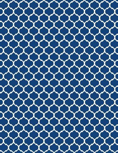 Moroccan Trellis - Navy Blue 101 - Lined Notebook With Margins 8.5x11