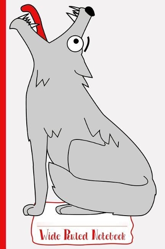 Grey Hungry Wolf Wide Ruled Notebook