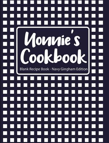 Nonnie's Cookbook Blank Recipe Book Navy Gingham Edition