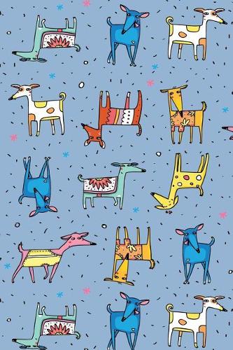 Journal Notebook For Dog Lovers, Happy Dogs Pattern 6