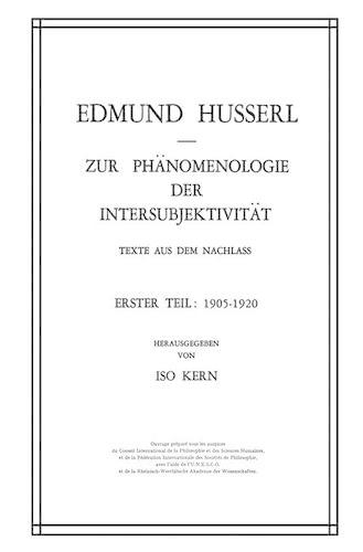 Zur Phänomenologie der Intersubjektivität