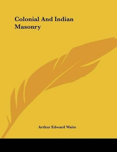 Colonial and Indian Masonry