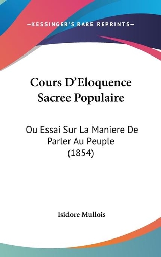 Cours D'Eloquence Sacree Populaire