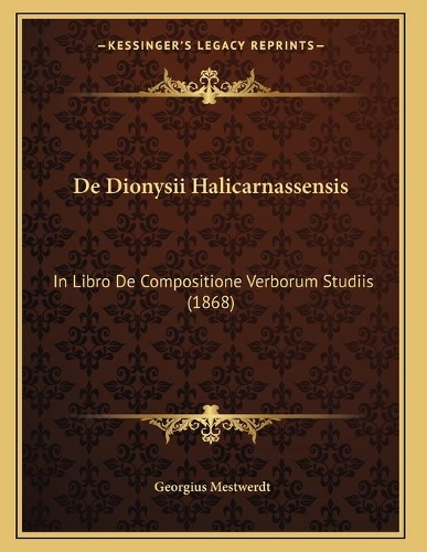 De Dionysii Halicarnassensis