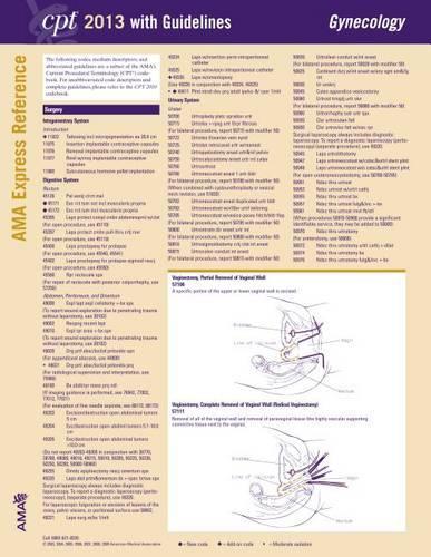 CPT Express Reference Coding Cards: Gynecology