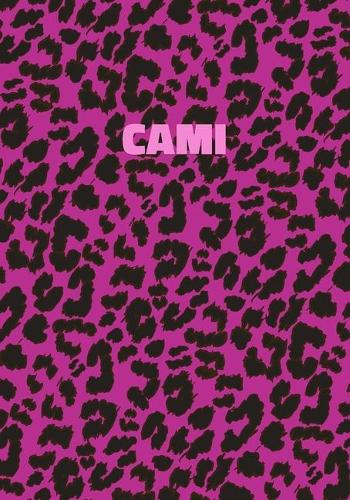 Cami: Personalized Pink Leopard Print Notebook (Animal Skin Pattern). College Ruled (Lined) Journal for Notes, Diary, Journaling. Wild Cat Theme Design wi
