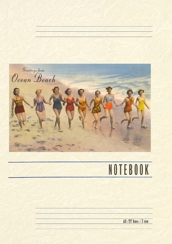 Vintage Lined Notebook Greetings from Ocean Beach, New Jersey