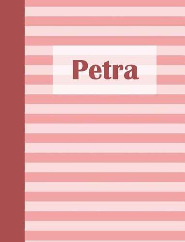 Petra: Personalized Composition Book School Notebook, College Ruled (Lined) Journal, Pastel Pink Stripe Pattern with First Name
