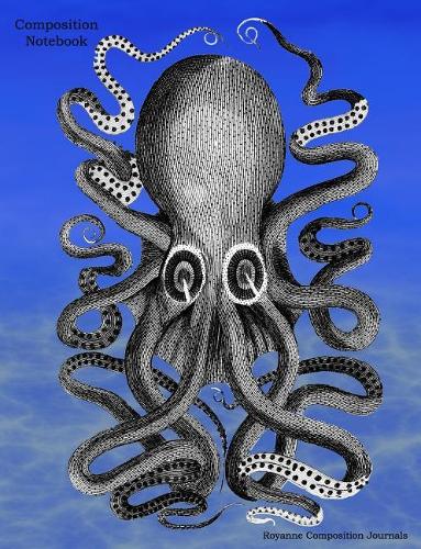 Composition Notebook: Octopus Illustration Ocean Wide Ruled 120 Pages School Note Book Journal For Class One Subject Soft Cover 7.44 x 9.69