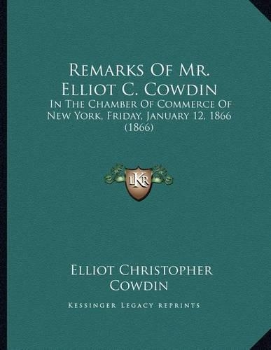 Remarks of Mr. Elliot C. Cowdin