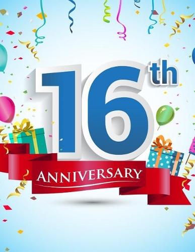 16th Anniversary: Anniversary/Birthday Message Book & Log Journal Keepsake To Write In For Comments Advice And Wishes Paperback - August 15, 2018