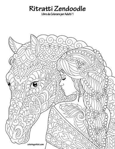 Ritratti Zendoodle Libro da Colorare per Adulti 1