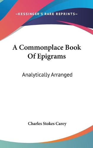 A Commonplace Book Of Epigrams