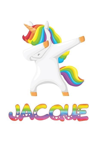 Jacque: Jacque 6x9 Journal Notebook Dabbing Unicorn Rainbow