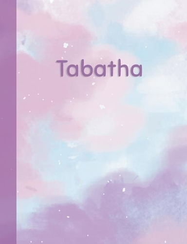 Tabatha: Personalized Composition Notebook - College Ruled (Lined) Exercise Book for School Notes, Assignments, Homework, Essay Writing. Purple Pink Blue Cov