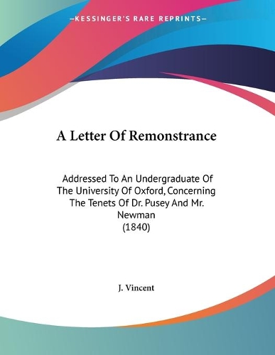 A Letter Of Remonstrance