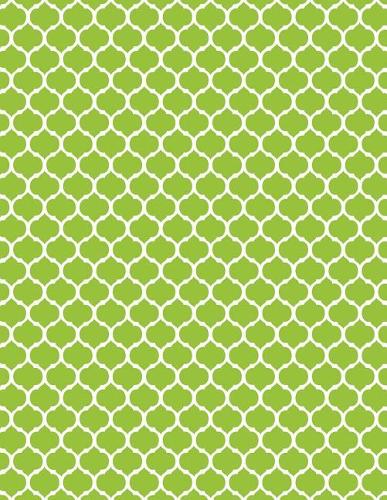 Moroccan Trellis - Lime Green 101 - Lined Notebook With Margins 8.5x11