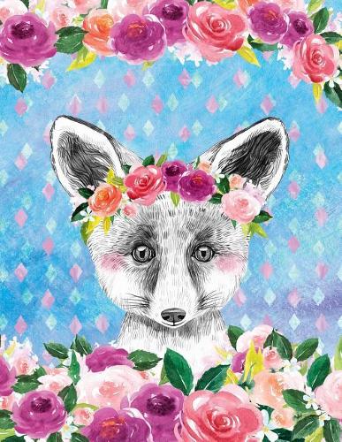 Big Fat Bullet Style Journal Cute Fox Cub In Flowers: Huge Dot Grid Book For Journaling Over 300 Numbered Pages(Flower Animals)