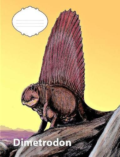 Dimetrodon Dinosaur wide rule lined paper compsoition