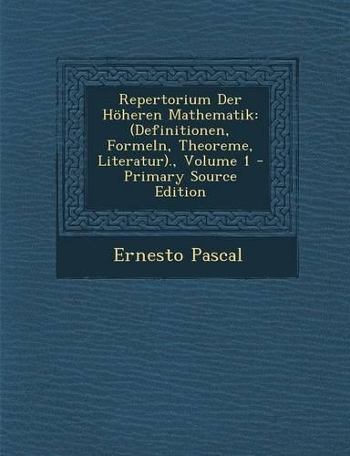 Repertorium Der Hoheren Mathematik