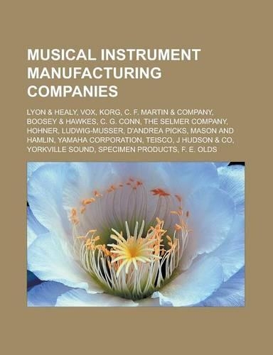 Musical Instrument Manufacturing Companies: Lyon & Healy, Vox, Korg, C. F. Martin & Company, Boosey & Hawkes, C. G. Conn, the Selmer Company, Hohner, Ludwig-Musser, D'Andrea Picks, Mason and H(English)