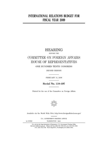 International relations budget for fiscal year 2009