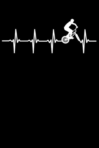 BMX Fahrer Notizbuch: A5 Kariert 108 Seiten - BMX Herzschlag Heartbeat Notizheft - Geschenk für BMX Fahrer