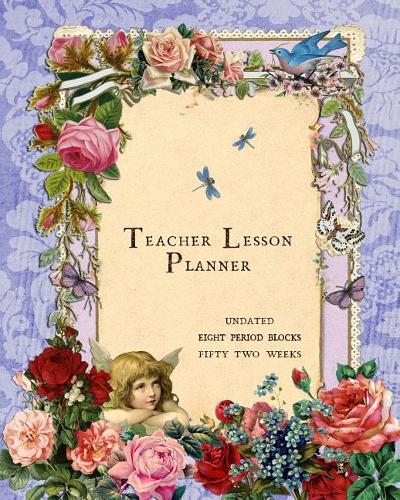 Teacher Lesson Planner: 8 Period Weekly Class Plan; Days Horizontally Across the Top, Purple Undated Daily Schedule, 52 Weeks Record Notebook for Lecturer Planning at Schoo