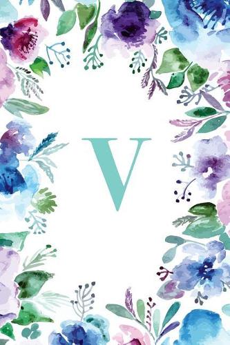 V: (Gifts for Women, Teenagers, Girls, Moms, Students & Teachers or Portable Blank Lined Monogram Initia)