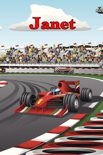 Janet: Racecar Blood Sugar Diet Diary Journal Log Book 120 Pages 6"x9"